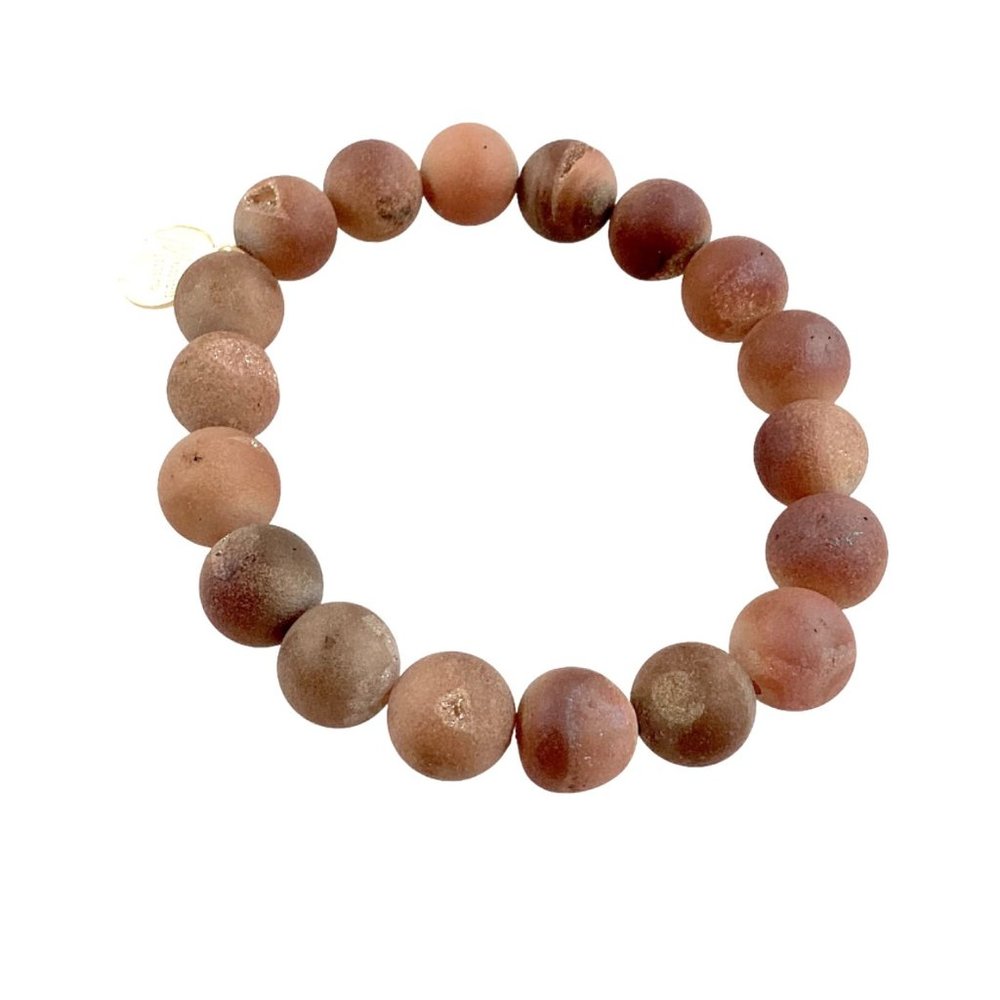 Monica Mauro Beaded Bracelet, S/M, Natural Druzy Agate, Quartz, Metaphysical - Picture 5 of 13